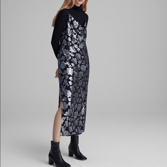 Club Monaco Dresses & Skirts - Club Monaco Jacquard Silk-Blend Slip Dress